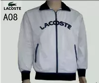 jacket lacoste classic 2013 man fermeture eclair col haut a08 blanc